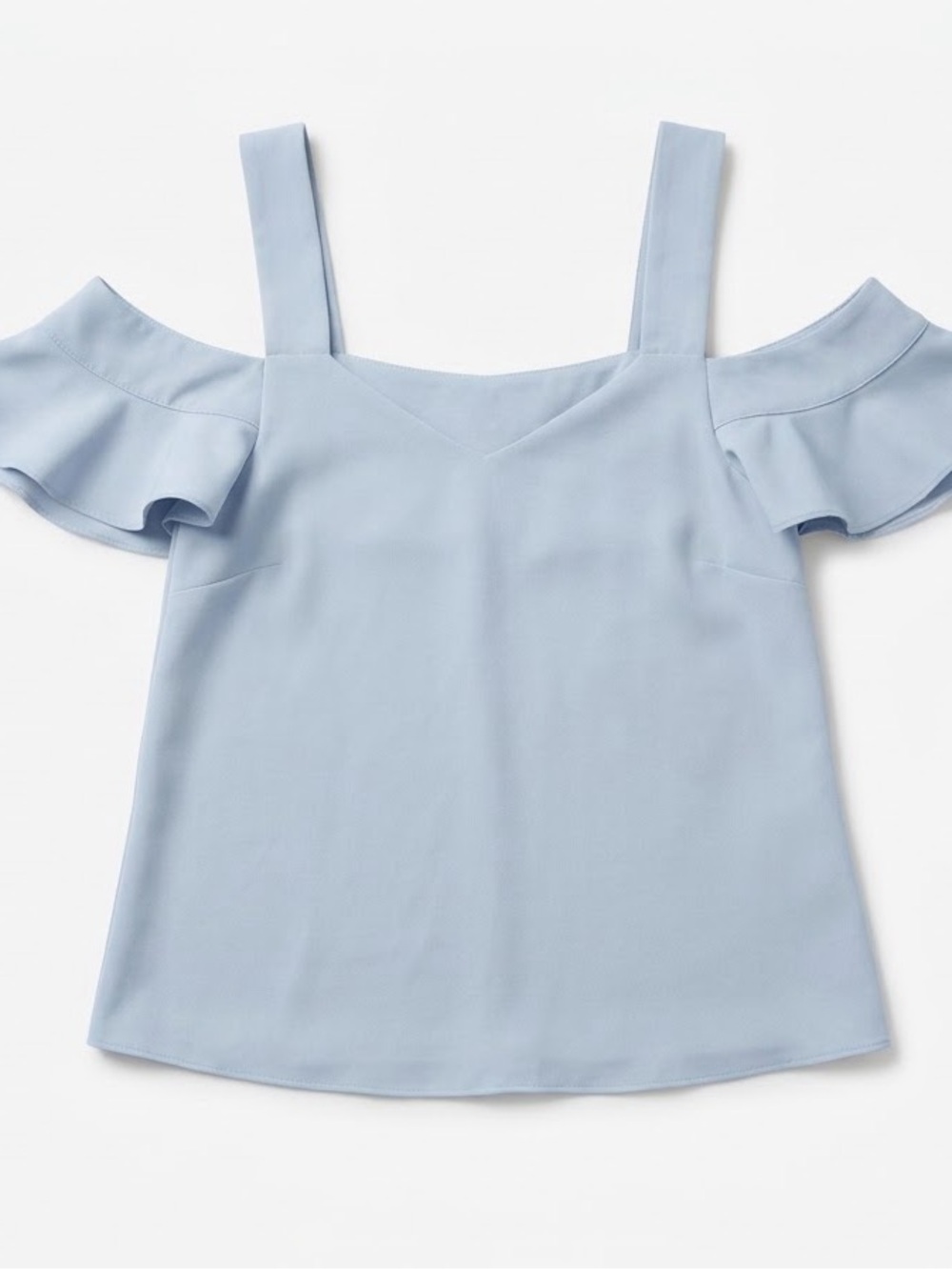 Charlotte Russe Powder Blue Cold-Shoulder Ruffle Cami